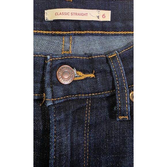 LEVI'S Classic Straight Jeans Size 6 Medium Dark Blue - Picture 3 of 5